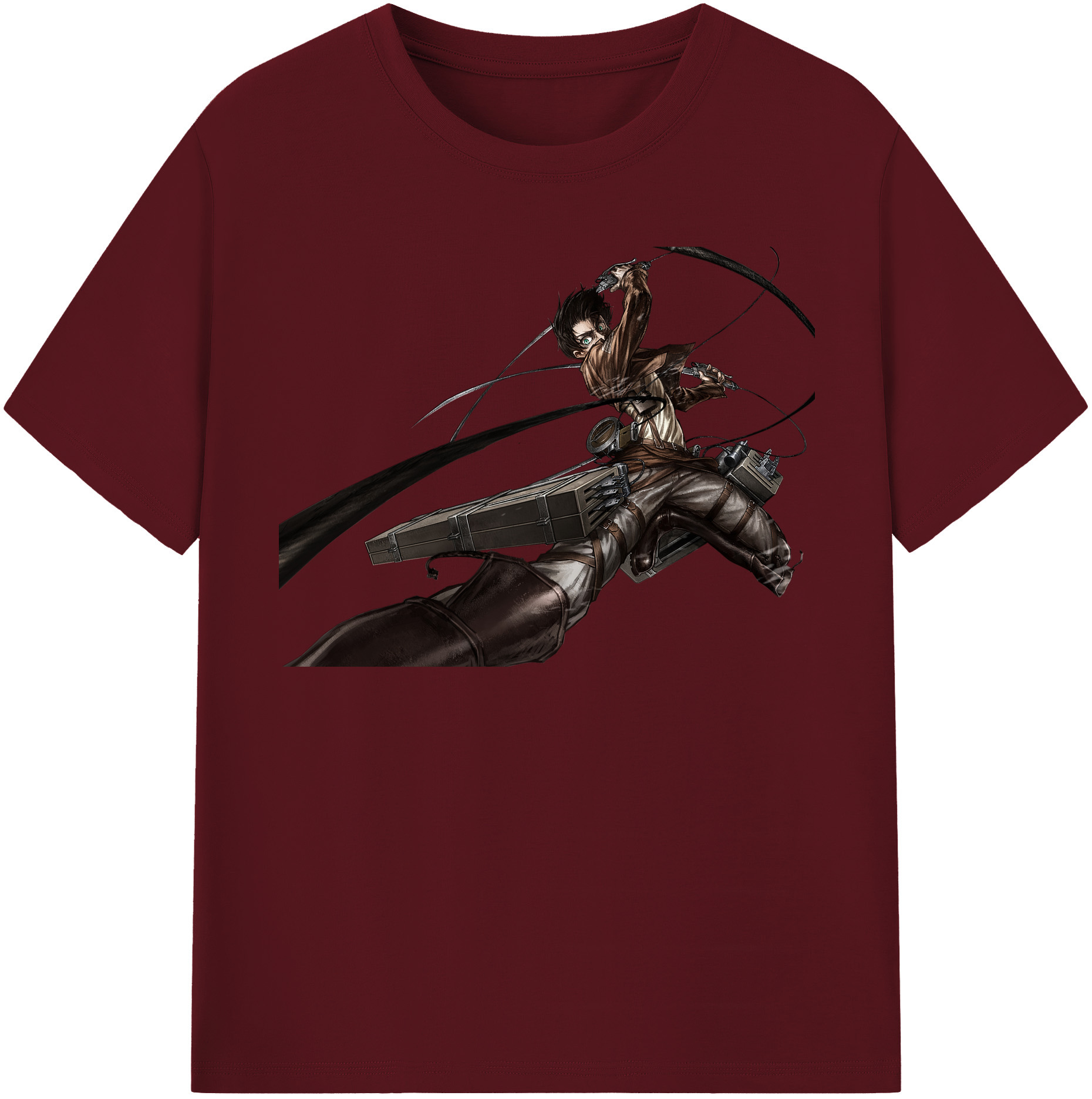 （画像用） 進撃の巨人 エレン･イェーガー Attack on Titan Eren Jäger 綿100％半袖Tシャツ（フロントプリント）